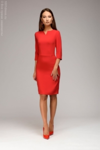 Красное платье-футляр с рукавами 3/4 купить в интернет-магазине