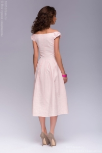 Заказать Нежно-розовое платье миди с бантиками на плечах с бесплатной доставкой по Воронежу