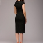 Платье-футляр черного цвета из жаккарда dm00380bk-3