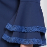 Темно-синее платье мини с воланами и кружевом на рукавах dsb00028db-6