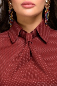 Купить Платье-футляр цвета марсала с имитацией галстука в магазине женской одежды в Воронеже