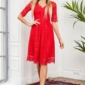 Кружевное платье миди красного цвета с пышной юбкой купить в интернет-магазине