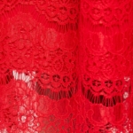 Кружевное платье миди красного цвета с пышной юбкой vv52045rd-4